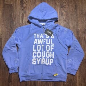 ALOCS Men's Light Blue Zip-Up Sweater